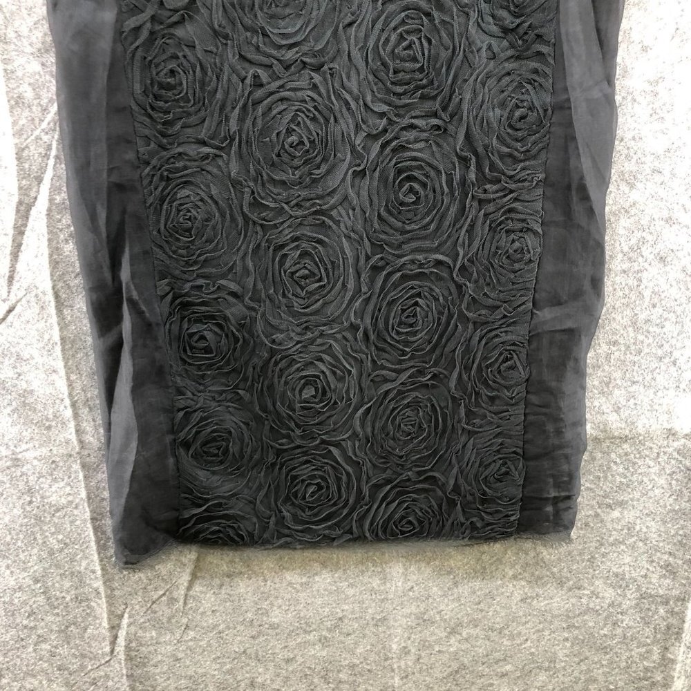 J.‎ Crew Sleeveless Mini Dress Womens 2 Black 3D Floral Applique Shift Formal - Picture 4 of 12